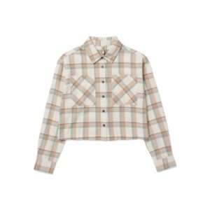 Blusa Mujer Cropped Flannel L/s